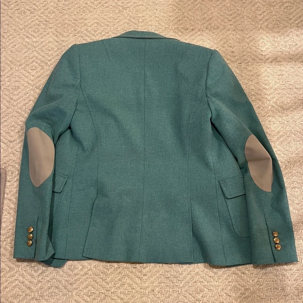 Sea Foam Green Wool-Blend Tailored Blazer - Picture 5 of 6